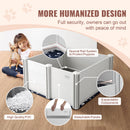 VEVOR suņu dzemdību kaste ar malām un paliktni, 98 × 98 × 46 cm, PVC, ar aizsargstieņiem kucēniem un suņiem