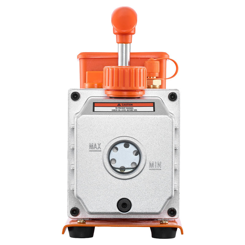 VEVOR gaisa kondicionēšanas vakuumsūkņa un manometru komplekts 99 l/min, vienpakāpes rotācijas lāpstiņu HVAC vakuumsūknis automobiļu un HVAC sistēmām R134a, R22, R410a, R1234YF un R32, ar pārnēsāšanas somu