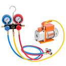 VEVOR gaisa kondicionēšanas vakuumsūkņa un manometru komplekts 99 l/min, vienpakāpes rotācijas lāpstiņu HVAC vakuumsūknis automobiļu un HVAC sistēmām R134a, R22, R410a, R1234YF un R32, ar pārnēsāšanas somu