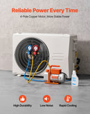 VEVOR gaisa kondicionēšanas vakuumsūkņa un manometru komplekts 99 l/min, vienpakāpes rotācijas lāpstiņu HVAC vakuumsūknis automobiļu un HVAC sistēmām R134a, R22, R410a, R1234YF un R32, ar pārnēsāšanas somu