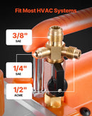 VEVOR AC vakuuma sūkņa un manometru komplekts 198 l/min, divpakāpju rotācijas lāpstiņu HVAC vakuuma sūknis ar A/C manometru kolektoru, noplūžu detektoru un pārnēsāšanas somu, paredzēts R134a / R22 / R410a auto un HVAC gaisa kondicionēšanas sistēmām