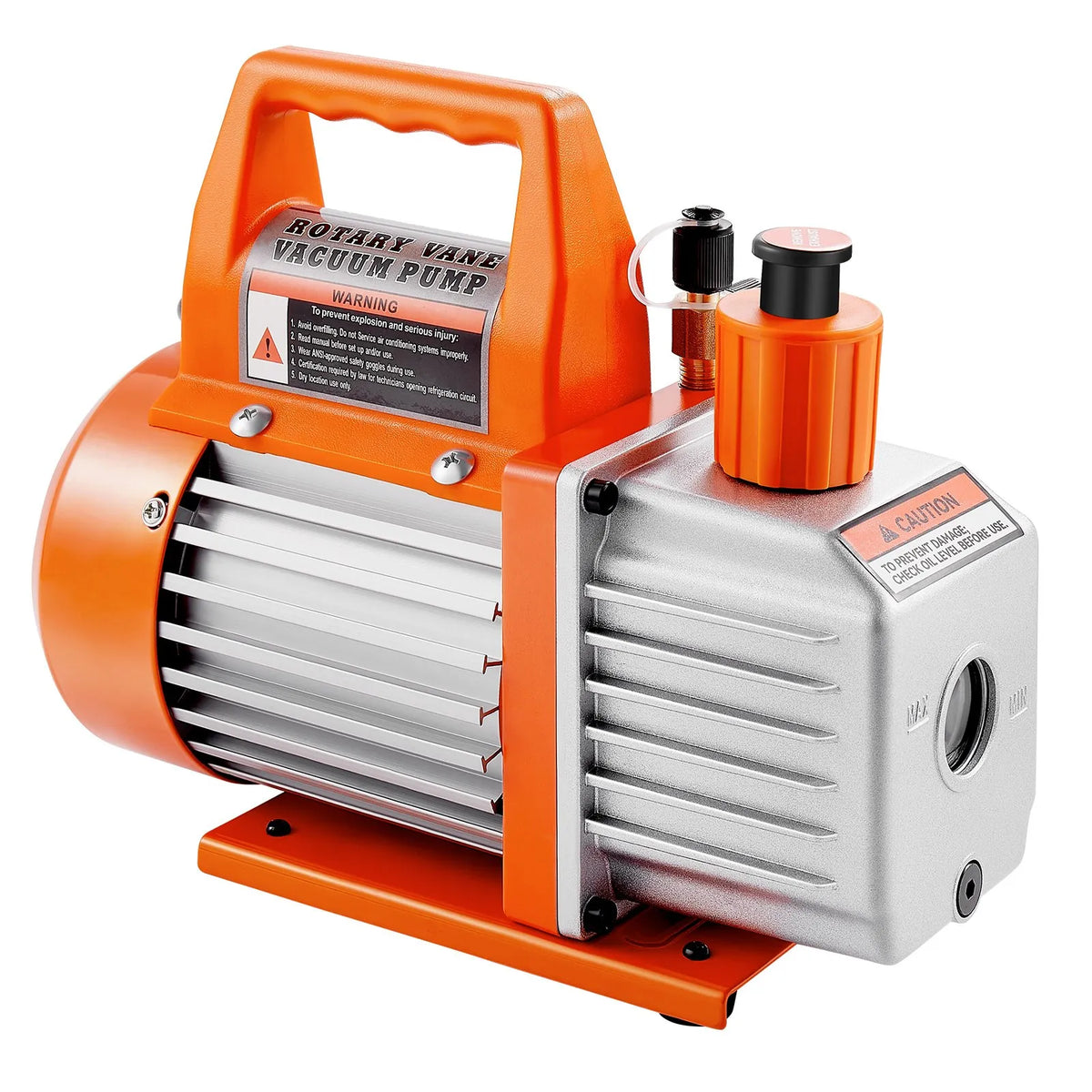 VEVOR Vacuum Pump 100 l/min, Single-Stage Rotary Vane HVAC AC Vacuum Pump with 4-Pole Motor, 5 Pa Ultimate Vacuum, for R134a / R22 / R410a Systems, Includes Oil Bottle, for Car Air Conditioning Maintenance and Resin Degassing