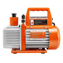 VEVOR vakuuma sūknis 100 l/min, vienpakāpes rotācijas lāpstiņu HVAC AC vakuuma sūknis ar 4 polu motoru, 5 Pa galējais vakuums, paredzēts R134a / R22 / R410a sistēmām, komplekts ar eļļas pudeli, automobiļu kondicionieru apkopei un sveķu degazēšanai