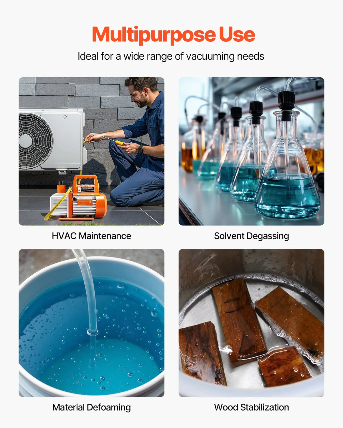 VEVOR Vacuum Pump 100 l/min, Single-Stage Rotary Vane HVAC AC Vacuum Pump with 4-Pole Motor, 5 Pa Ultimate Vacuum, for R134a / R22 / R410a Systems, Includes Oil Bottle, for Car Air Conditioning Maintenance and Resin Degassing