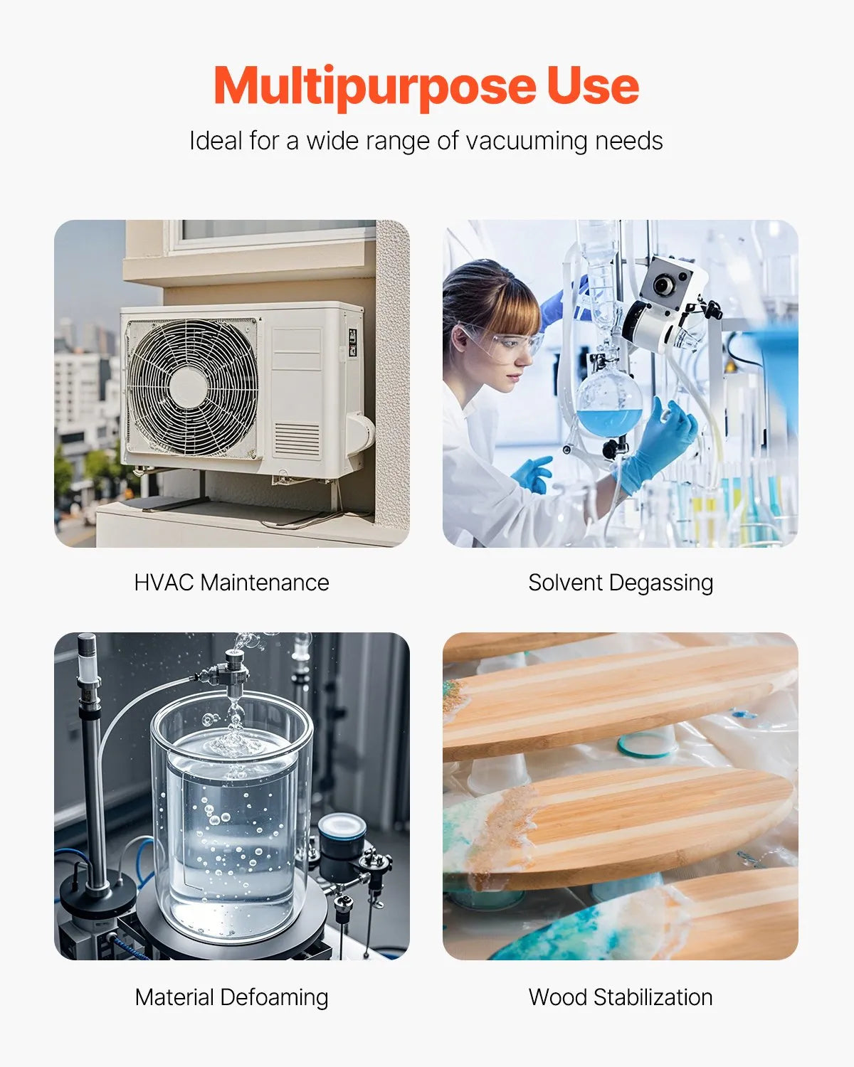VEVOR Vacuum Pump 367 l/min (6 CFM), Two-Stage Rotary Vane HVAC Vacuum Pump for Car Air Conditioning Systems, Suitable for R134a, R22 and R410a, Kit with Oil Bottle for Air Conditioning Maintenance and Resin Degassing