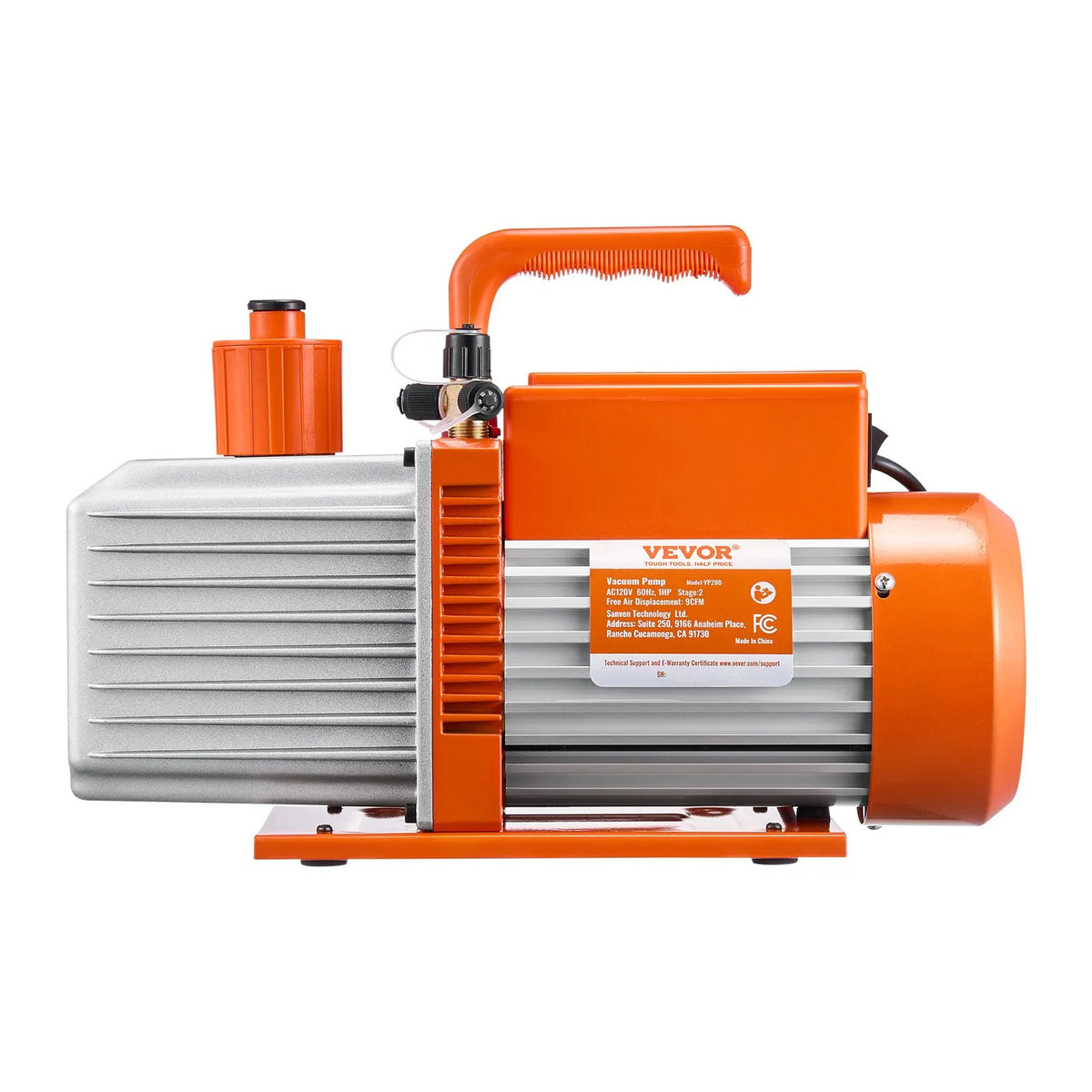 VEVOR Vacuum Pump 533 l/min, Two-Stage Rotary Vane HVAC Vacuum Pump for R134a, R22 and R410a Systems, Car Air Conditioning Maintenance and Resin Degassing with Oil Bottle