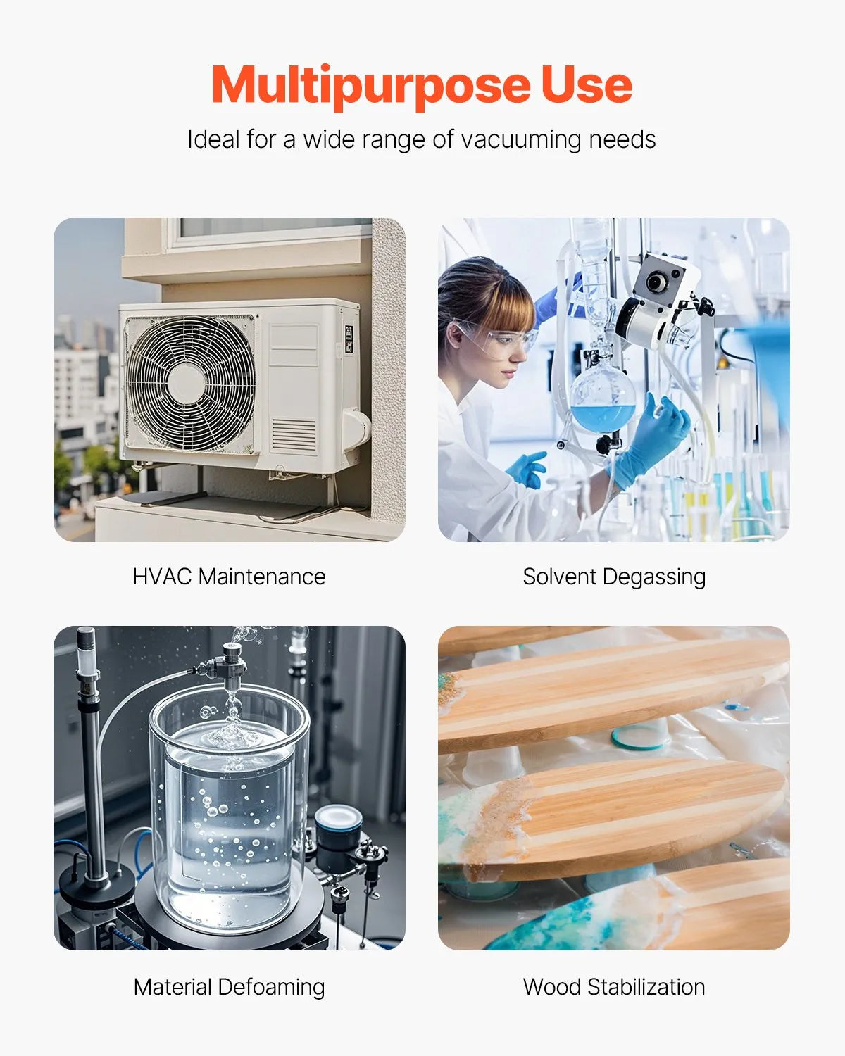 VEVOR Vacuum Pump 533 l/min, Two-Stage Rotary Vane HVAC Vacuum Pump for R134a, R22 and R410a Systems, Car Air Conditioning Maintenance and Resin Degassing with Oil Bottle