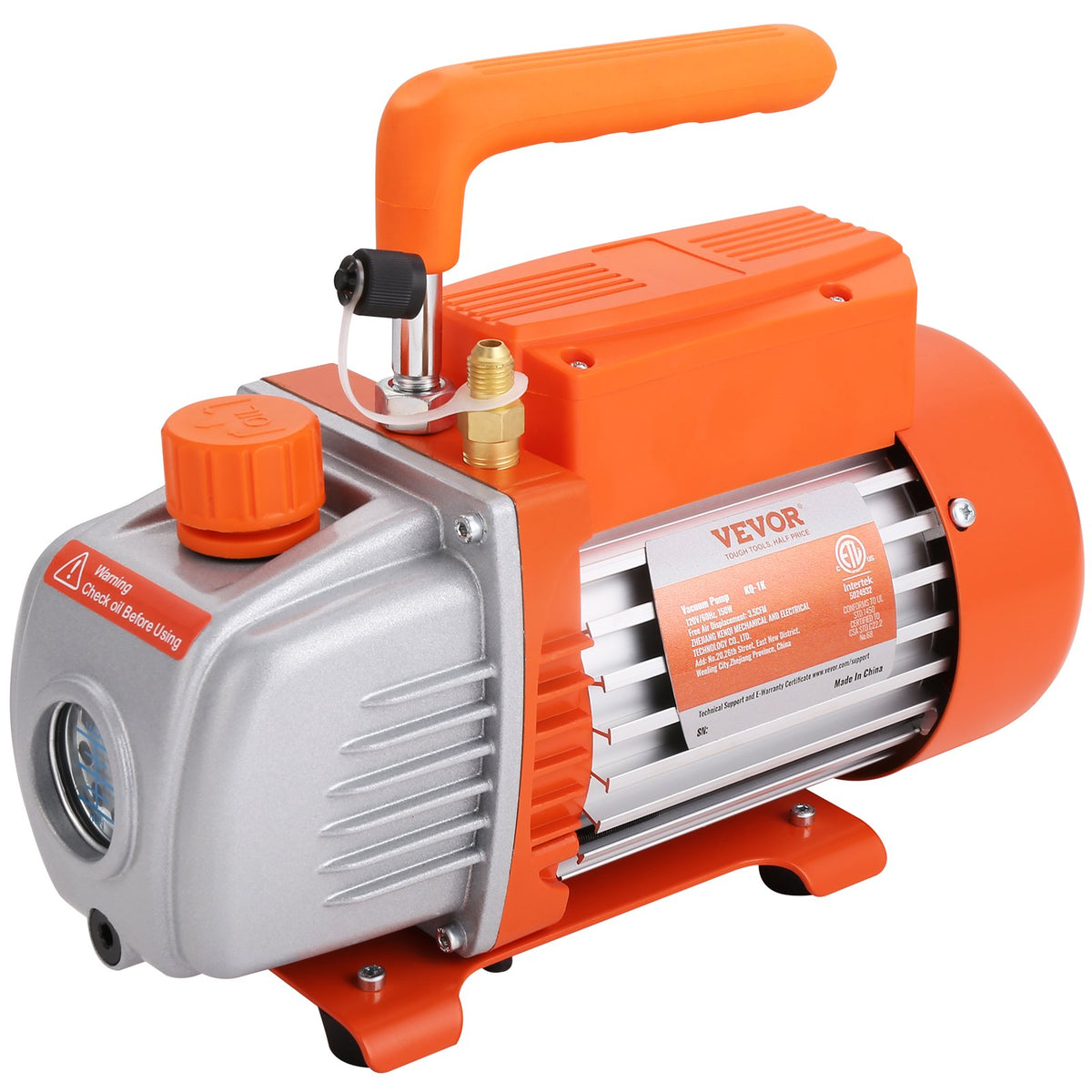 VEVOR Vacuum Chamber 18.9 L with Single-Stage Vacuum Pump 99 L/min, Tempered Glass Lid, Includes 250 ml Oil Bottle, for Wood Stabilisation, Silicone and Epoxy Degassing