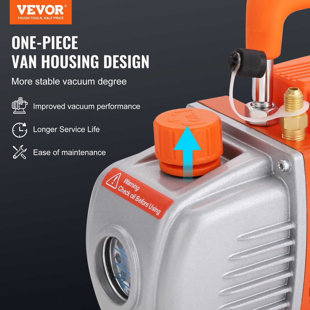 VEVOR Vacuum Chamber 18.9 L with Single-Stage Vacuum Pump 99 L/min, Tempered Glass Lid, Includes 250 ml Oil Bottle, for Wood Stabilisation, Silicone and Epoxy Degassing