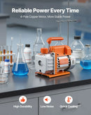 VEVOR 18,93 l vakuuma kamera ar vakuuma sūkni, vienpakāpes vakuuma sūknis 99 l/min, nerūsējošā tērauda degazēšanas kameras komplekts ar rūdīta stikla vāku un 1,5 m šļūteni, paredzēts koksnes stabilizēšanai un silikona sveķu degazēšanai