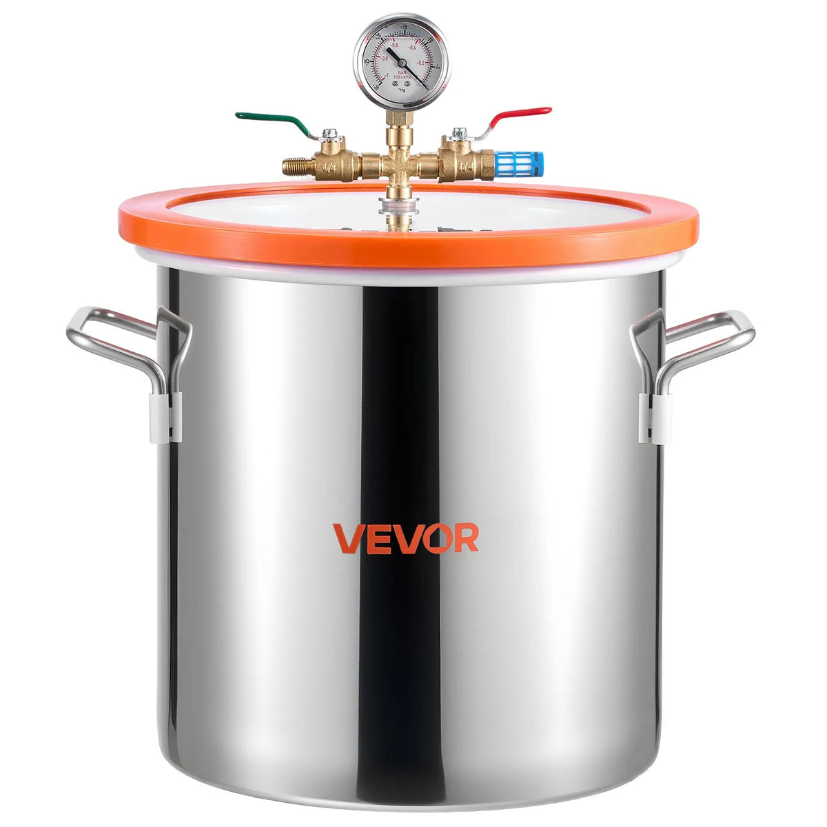 VEVOR 18.93 L Vacuum Chamber with Vacuum Pump, Single-Stage Vacuum Pump 99 L/min, Stainless Steel Degassing Chamber Kit with Tempered Glass Lid and 1.5 m Hose, for Wood Stabilisation and Silicone Resin Degassing
