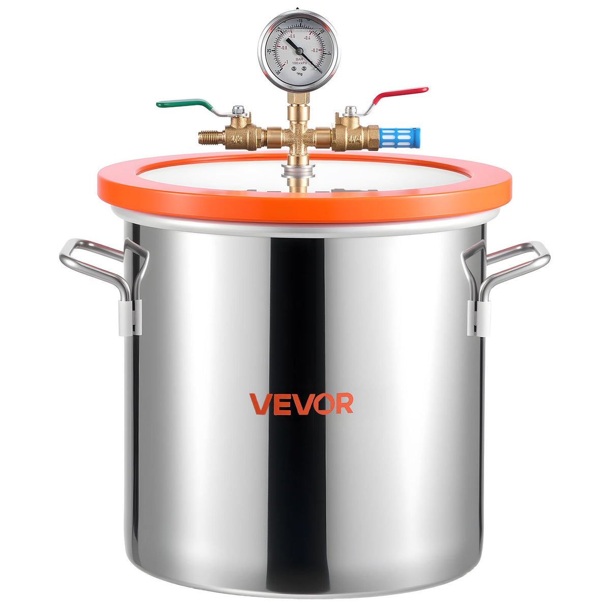 VEVOR 11.36 l Vacuum Chamber with Pump, 99 l/min Single-Stage Vacuum Pump, Stainless Steel Degassing Chamber Kit with Tempered Glass Lid, 1.5 m Hose, for Wood Stabilisation and Silicone Resin Degassing