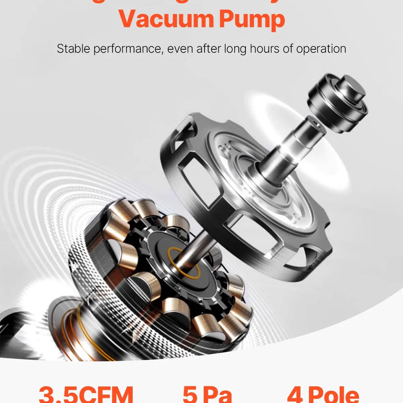VEVOR vakuumsūknis 217 l/min ar manometru komplektu, vienpakāpes rotācijas lāpstiņu HVAC vakuumsūknis ar šļūtenēm, gaisa kondicionēšanas un dzesēšanas sistēmām R134a, R12, R22 un R502a apkopei