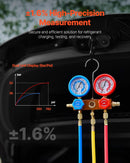 VEVOR vienpakāpes HVAC vakuuma sūknis ar manometru komplektu 217 l/min, rotācijas lāpstiņu konstrukcija, ar šļūtenēm, piemērots R134a, R12, R22, R502a, R410A, R404, R407C aukstuma aģentiem