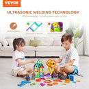 VEVOR magnētisko kluču komplekts, 123 gab., magnētiskie būvkluču elementi bērniem ar riteņu komplektu un panorāmas rata konstrukciju; STEM izglītojošā būvēšanas rotaļlieta bērniem no 5 gadu vecuma