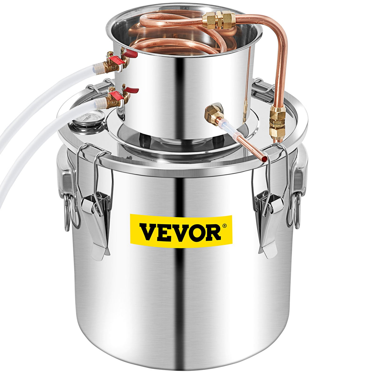 VEVOR Alcohol Distiller 50 L with Condenser, Copper Tube and Thermometer