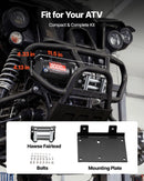VEVOR elektriskā vinča 1360 kg, 12 V DC ATV/UTV vinča ar Ø5 mm x 12 m tērauda trosi un vadu tālvadību, IP55, alumīnija vadīkla un montāžas plāksne, vilkšanai, melna - ZEMLETES.LV