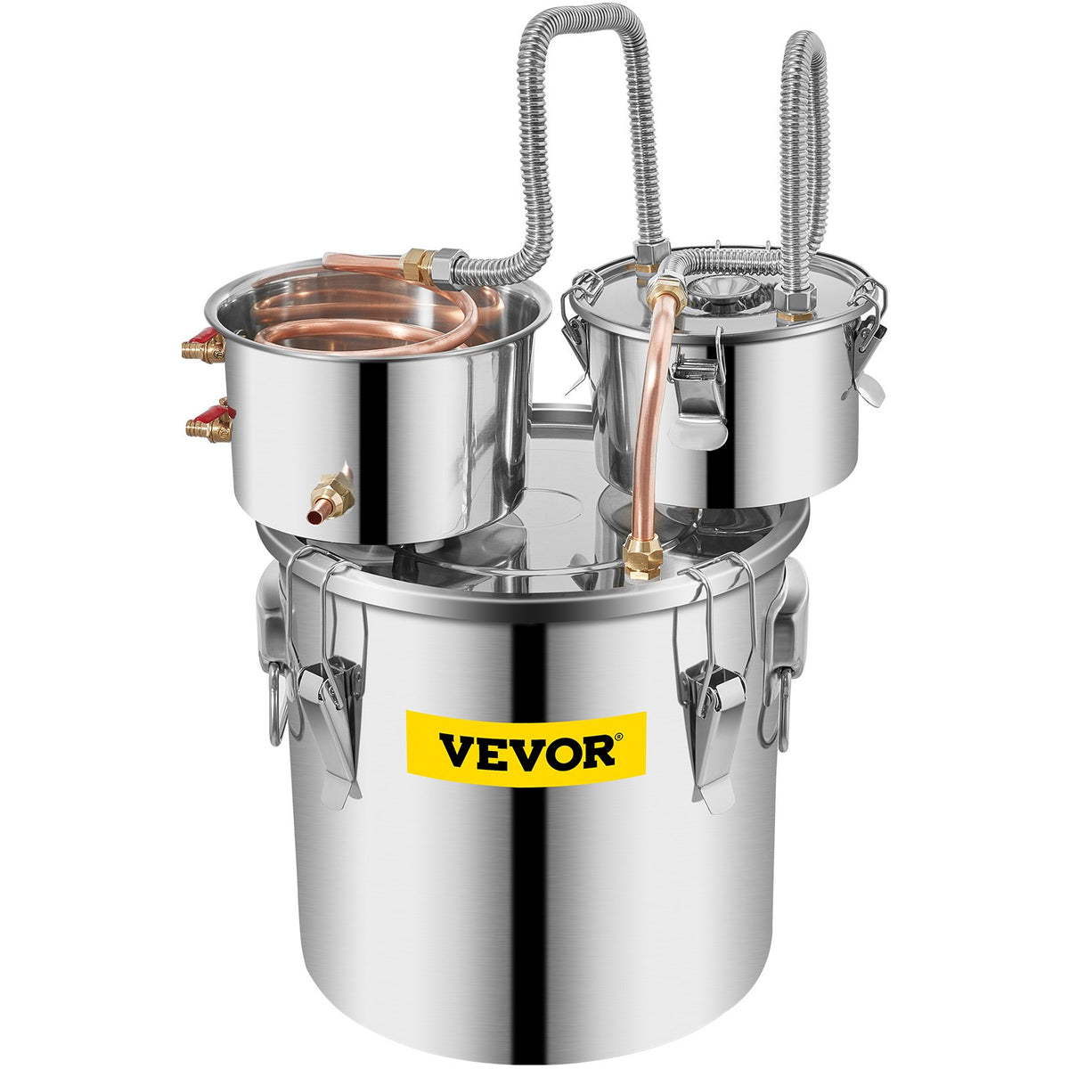VEVOR Distillation Apparatus 19 l with Copper Tube and Thermometer, for Alcohol, Oils and Hydrosols