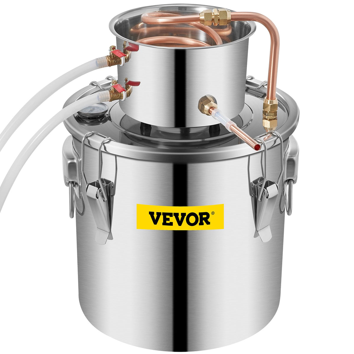 VEVOR Distillation Apparatus 20 l with Copper Coil and Thermometer, for Alcohol and Water