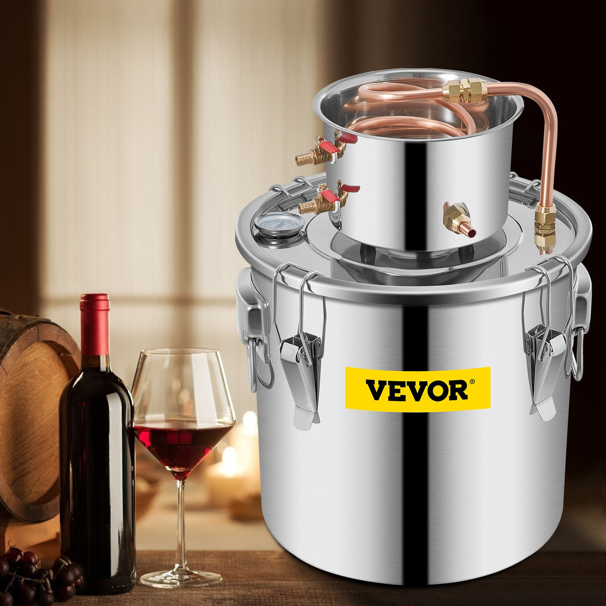 VEVOR дистиллятор 30 л с терморегулятором, для алкоголя и воды