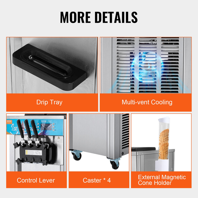 VEVOR коммерческий микста, 21–31 л/ч, 3 гарши