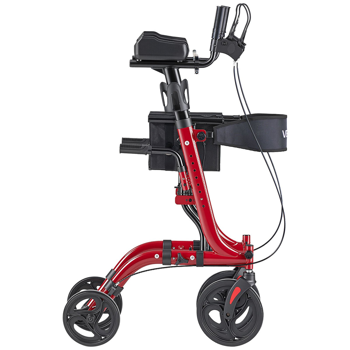 VEVOR rollators ar sēdekli senioriem, salokāms alumīnija staigāšanas palīglīdzeklis ar PVC riteņiem, regulējamu rokturi, uzglabāšanas somu un krūzes/spieķa turētāju, kravnesība 136 kg - ZEMLETES.LV