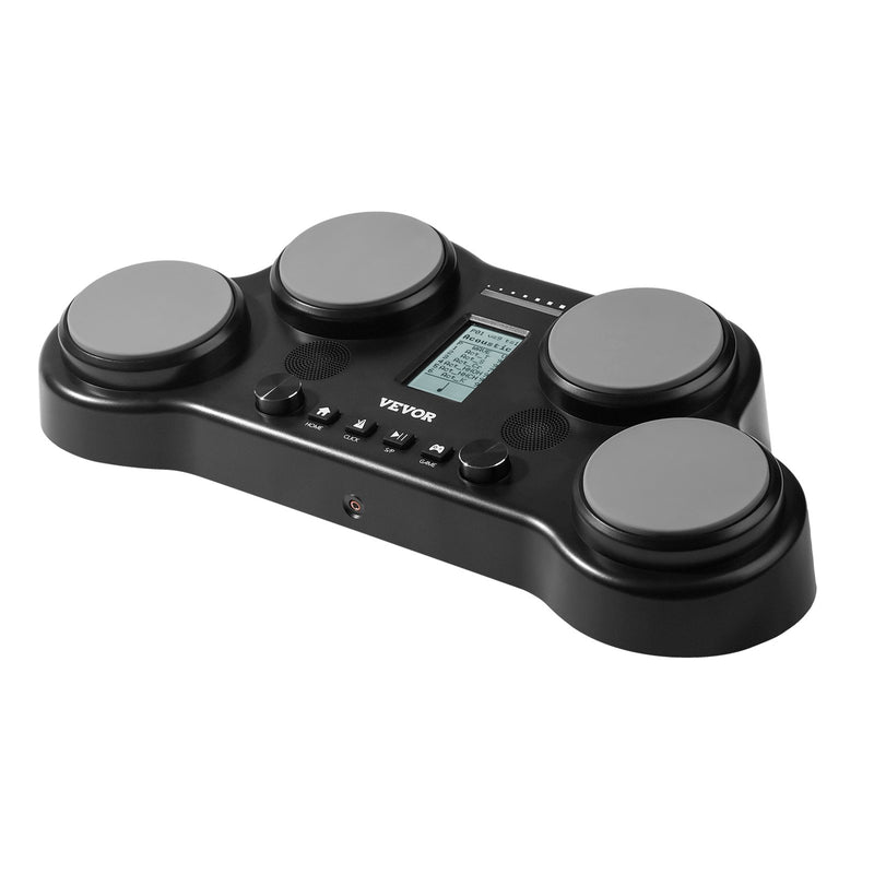 VEVOR elektriskā bungas sistēma ar 4 spilventiņiem, 163 skaņām, austiņu ligzdu un stereo skaļruņiem