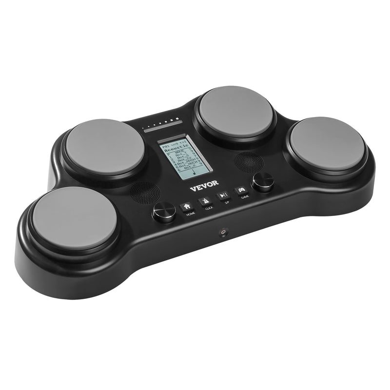 VEVOR elektriskā bungas sistēma ar 4 spilventiņiem, 163 skaņām, austiņu ligzdu un stereo skaļruņiem