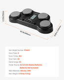 VEVOR elektriskā bungas sistēma ar 4 spilventiņiem, 163 skaņām, austiņu ligzdu un stereo skaļruņiem