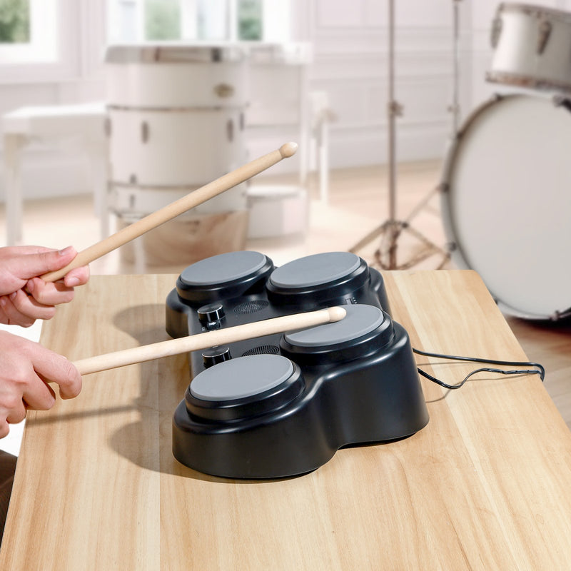 VEVOR elektriskā bungas sistēma ar 4 spilventiņiem, 163 skaņām, austiņu ligzdu un stereo skaļruņiem