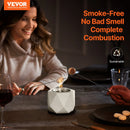 VEVOR galda virsmas ugunskura bļoda, betona mini kamīns iekštelpām un ārtelpām, pārnēsājams spirta degļa ugunskurs ar komplektā iekļautu dzēšamo vāku, piemērots terasei un balkonam, gaiši pelēks