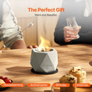 VEVOR galda virsmas ugunskura bļoda, betona mini kamīns iekštelpām un ārtelpām, pārnēsājams spirta degļa ugunskurs ar komplektā iekļautu dzēšamo vāku, piemērots terasei un balkonam, gaiši pelēks