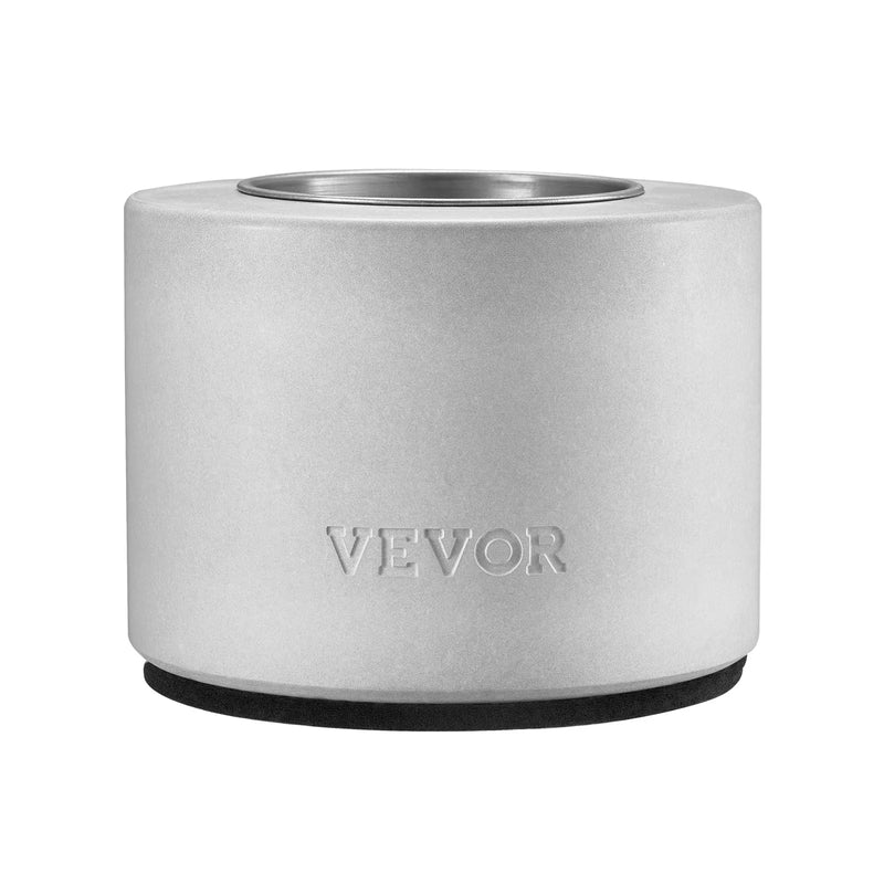 VEVOR galda ugunskura bļoda, betona galda kamīns iekštelpām un āra dekoram, pārnēsājams spirta deglis “S’mores” pagatavošanai, piemērots terasei un balkonam ar ugunsdzēšļa vāku, cilindrisks gaiši pelēks