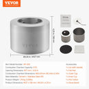 VEVOR galda ugunskura bļoda, betona galda kamīns iekštelpām un āra dekoram, pārnēsājams spirta deglis “S’mores” pagatavošanai, piemērots terasei un balkonam ar ugunsdzēšļa vāku, cilindrisks gaiši pelēks