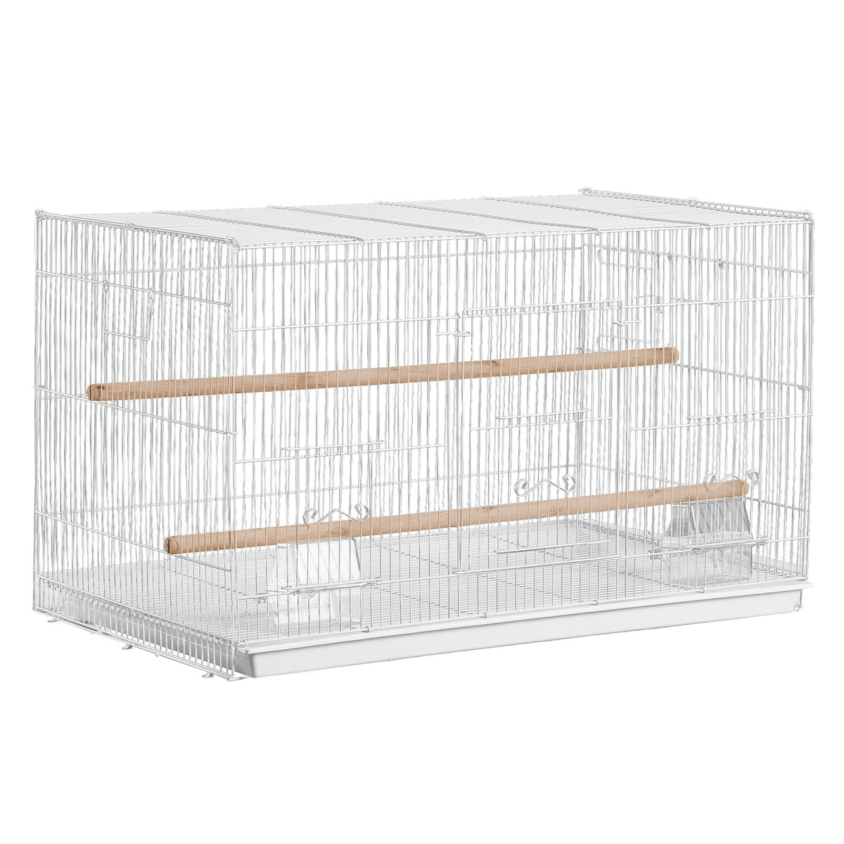 VEVOR metāla putnu lidojuma būris viļņpapagaiļiem un nimfām, 46 cm, balts
