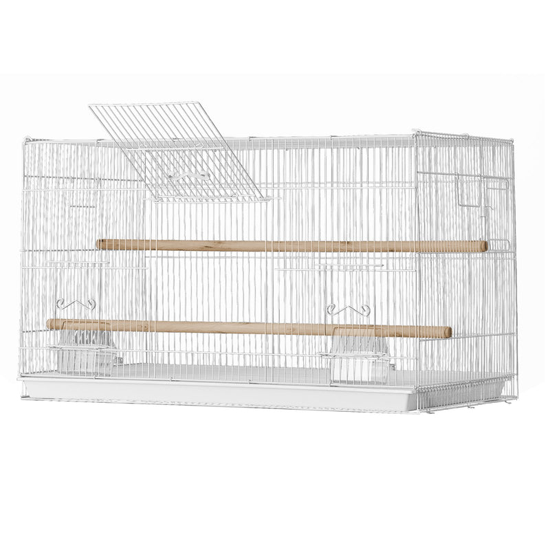 VEVOR balts metāla putnu lidojuma būris 46 cm viļņpapagaiļiem un nimfu papagaiļiem