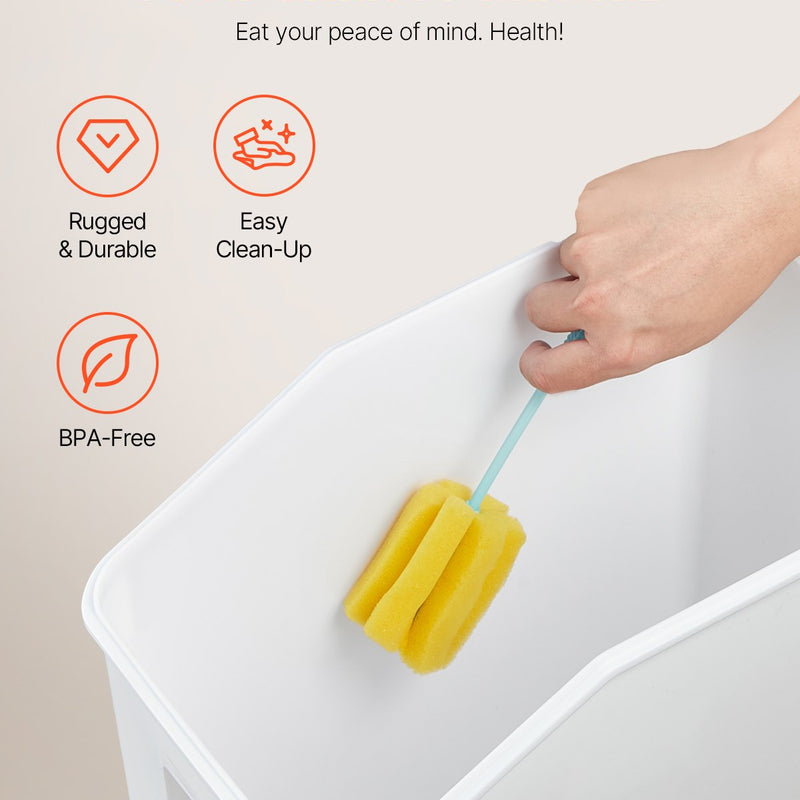 VEVOR rīsu un sastāvdaļu uzglabāšanas konteiners, 20 l ietilpības liels barības dozators ar riteņiem, mērbļodiņu un hermētisku vāku, piemērots graudiem, miltiem un mājdzīvnieku barībai, 1 gab.