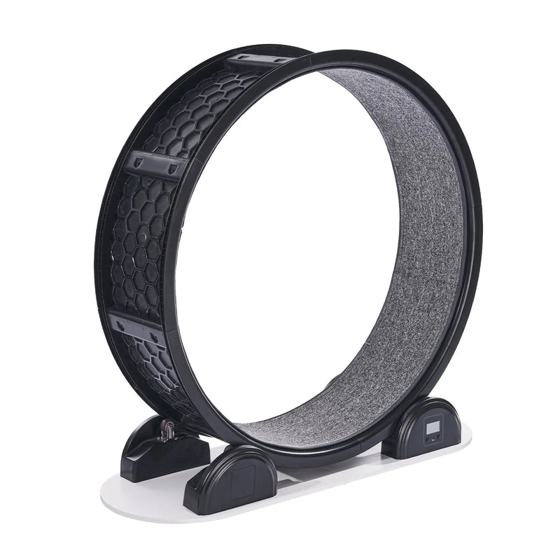 VEVOR kaķu skriešanas ritenis ar pedometru, bremzi un paklājotu skriešanas virsmu, 104 cm kluss trenažieris telpām kaķiem līdz 13,6 kg, melns