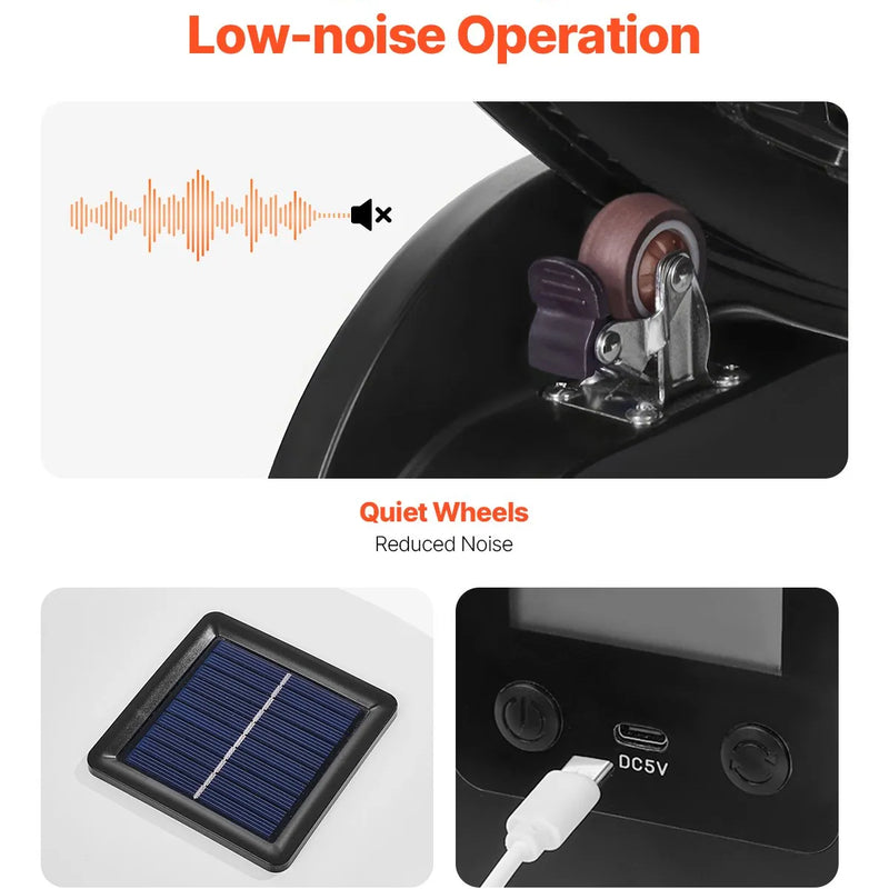 VEVOR kaķu skriešanas ritenis ar pedometru, bremzi un paklājotu skriešanas virsmu, 104 cm kluss trenažieris telpām kaķiem līdz 13,6 kg, melns