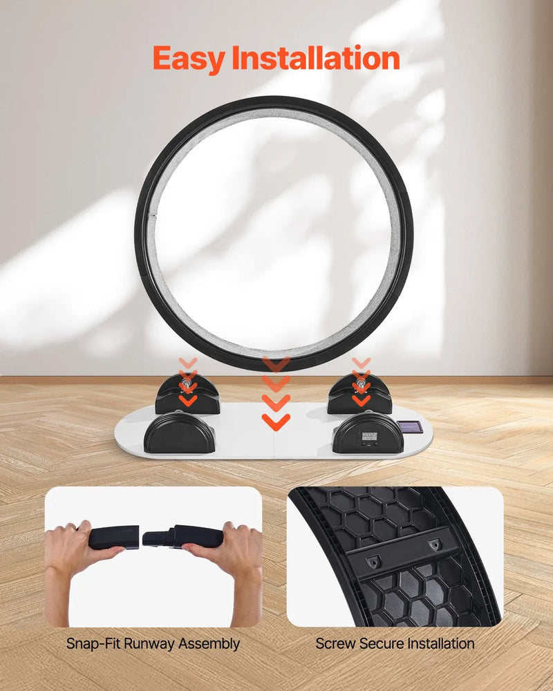 VEVOR kaķu skriešanas ritenis ar pedometru, bremzi un paklājotu skriešanas virsmu, 104 cm kluss trenažieris telpām kaķiem līdz 13,6 kg, melns