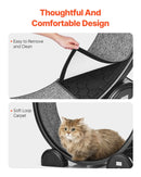 VEVOR kaķu skriešanas ritenis ar pedometru, bremzi un paklājotu skriešanas virsmu, 104 cm kluss trenažieris telpām kaķiem līdz 13,6 kg, melns