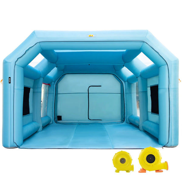 Uzpūšamā krāsošanas kabīne automašīnām 7 × 4 × 2.5 m ar filtrēšanas sistēmu un 2 ventilatoriem
