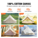 Jurtas tipa kempinga telts 4 sezonām, 4 m diametrā, ūdensnecaurlaidīga audekla glampinga zvanu telts ģimenes kempingam un āra medībām