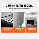 VEVOR nerūsējošā tērauda malkas krāsns, 218 cm, pārnēsājama kempinga krāsns ar skursteni un cimdiem, 3000 in³ kurtuves tilpums, piemērota ēdiena gatavošanai un apkurei brīvā dabā, komplektā 8 caurules