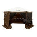 VEVOR nojumes sānu sienas 1,73 x 1,48 m, ar ūdensizturīgu un saules aizsardzības slāni, ar vienpusēju loga dizainu, piemērotas āra pasākumu teltīm un tirdzniecības stendiem, komplektā 3 gab., brūnas