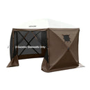 VEVOR nojumes sānu sienas 1,73 x 1,48 m, ar ūdensizturīgu un saules aizsardzības slāni, ar vienpusēju loga dizainu, piemērotas āra pasākumu teltīm un tirdzniecības stendiem, komplektā 3 gab., brūnas