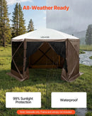 VEVOR nojumes sānu sienas 1,73 x 1,48 m, ar ūdensizturīgu un saules aizsardzības slāni, ar vienpusēju loga dizainu, piemērotas āra pasākumu teltīm un tirdzniecības stendiem, komplektā 3 gab., brūnas