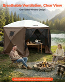 VEVOR nojumes sānu sienas 1,73 x 1,48 m, ar ūdensizturīgu un saules aizsardzības slāni, ar vienpusēju loga dizainu, piemērotas āra pasākumu teltīm un tirdzniecības stendiem, komplektā 3 gab., brūnas