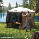 VEVOR nojumes sānu sienas 1,73 x 1,48 m, ar ūdensizturīgu un saules aizsardzības slāni, ar vienpusēju loga dizainu, piemērotas āra pasākumu teltīm un tirdzniecības stendiem, komplektā 3 gab., brūnas