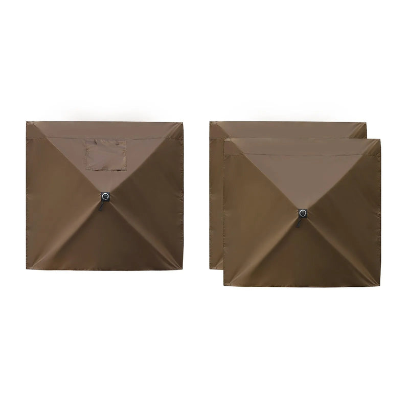 VEVOR nojumes sānu sienas 1,73 x 1,48 m, ar ūdensizturīgu un saules aizsardzības slāni, ar vienpusēju loga dizainu, piemērotas āra pasākumu teltīm un tirdzniecības stendiem, komplektā 3 gab., brūnas